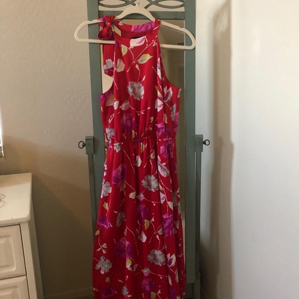 Banana Republic Red Floral Maxi Dress